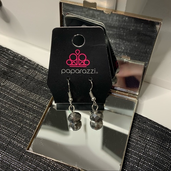 paparazzi Jewelry - 6/$20 Paparazzi Accessories Round Gray Beaded Silver Tone Dangle Earrings New